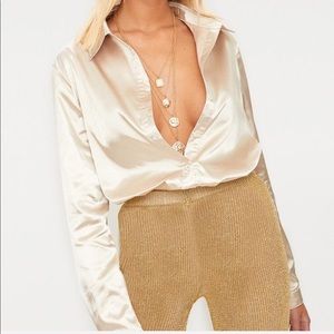 THE LIMITED 100% SILK CREAM IVORY BLOUSE SHIRT